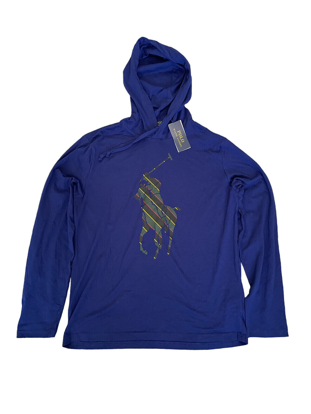 Polo Ralph Lauren Horse Boston Common Blue Stripe Hoodie Jacket Size Medium NWT